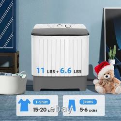 Twin Compact Tub Cloth Washing Machine with Dryer 5.6-7.0 Kg Freetanding White