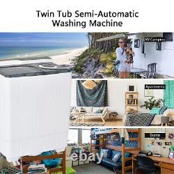 Twin Tub Portable Semi-automatic Washing Machine 6.5KG Washer+2KG Dryer Grey