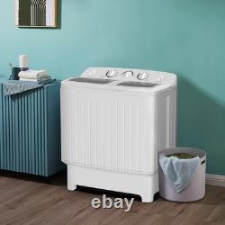 Twin Tub Washing Machine 8kg Portable Washer with Spin Dryer & Drain Hose Grey