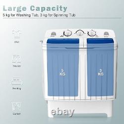 Twin Tub Washing Machine Compact Mini Laundry Washer 5KG Washer+3KG Dryer