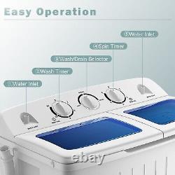 Twin Tub Washing Machine Compact Mini Laundry Washer 5KG Washer+3KG Dryer