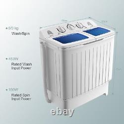 Twin Tub Washing Machine Compact Mini Laundry Washer 5KG Washer+3KG Dryer