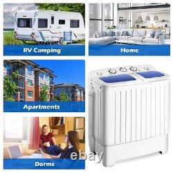 Twin Tub Washing Machine Compact Mini Laundry Washer for Apartments Dorms