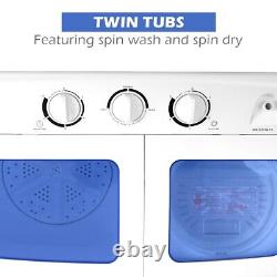 Twin Tub Washing Machine Compact Mini Laundry Washer for Apartments Dorms