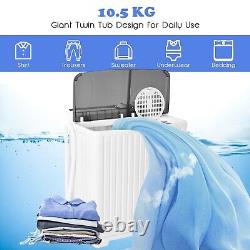 Twin Tub Washing Machine Portable Laundry Machine with 7.5 kg Washer & 3 kg Dryer