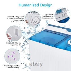 Twin Tub Washing Machine Portable Laundry Washer Machine 6.5KG Washer-Blue