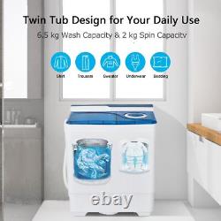 Twin Tub Washing Machine Portable Laundry Washer Machine 6.5KG Washer-Blue