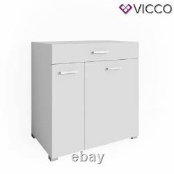 Vicco Laundry Basket Matteo Washing Machine Cabinet Bathroom Cabinet XL White