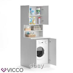 Vicco washing machine cabinet Liana white bathroom cabinet tall cabinet bathroom