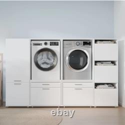 Wade Logan Cabinet For Dryer On Washing Machine In White With Additional Flip Up