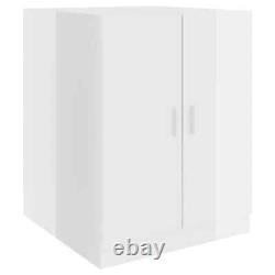 Washing Machine Cabinet with Door Bathroom Laundry Room Cupboard White Unit