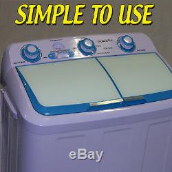 Washing Machine Twin Tub Compact 4.8kg Portable Washer Spin Dryer Electric Drain