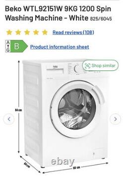 Washing machine beko, A Months And A Haft Old, Not Required In New House. 9KG B