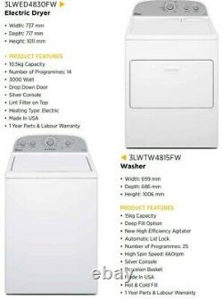 Whirlpool 3LWTW4815FW 6th Sense 15kg Top Loading Washing Machine (Boxed New)