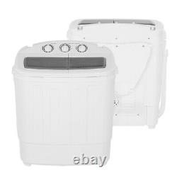 11lb Machine À Laver Automatique Compact Twin Tub Laundry Laveuse Spin Dryer Timer