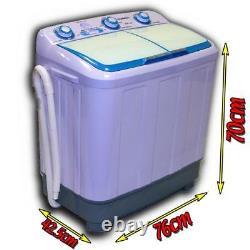 Baignoire Double Caravan Compact Washing Machine Portable Spin Sèche-pompe Électrique