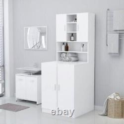 Cabinet de Machine à Laver pour Salle de Bain, Rangement de Buanderie avec Porte