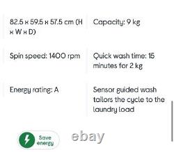 KENWOOD KIW914W23 Lave-linge intégré 9 kg 1400 tours/minute / ÉNERGIE A