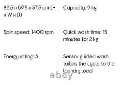 KENWOOD KIW914W23 Lave-linge intégré 9 kg 1400 tours/minute / ÉNERGIE A