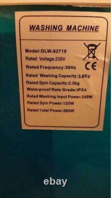 LAVE-LINGE PORTABLE À DOUBLE CUVE 230V POUR CARAVANE ÉTUDIANTE/MOTORHOME