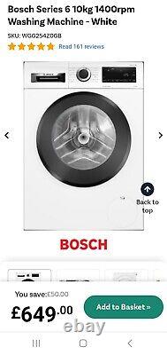 Lave-linge Bosch WGG254Z0GB Série 6 10 kg 1400 tr/min ? Efficacité énergétique