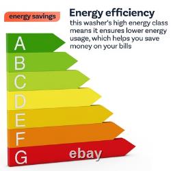 Lave-linge ElectriQ 10kg 1400rpm Vapeur Lavage Rapide Moteur Inverter Classe A