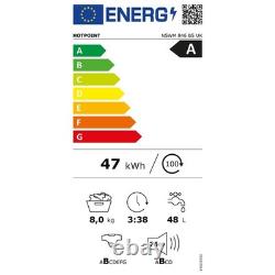 Lave-linge Hotpoint Anti-taches 8 kg, technologie anti-taches, cycle pleine charge 45 min