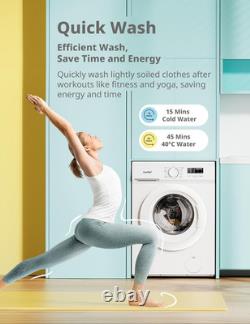 Lave-linge autonome, capacité de 6 kg, lavage à chaud à 90°, lavage rapide, 15 programmes de lavage