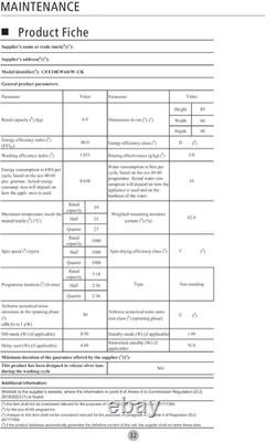 Lave-linge autonome, capacité de 6 kg, lavage à chaud à 90°, lavage rapide, 15 programmes de lavage