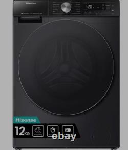Lave-linge noir Hisense 5S Series WF5S1245BB 12KG 1400RPM avec dosage automatique
