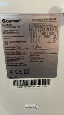 Lave-linge portable entièrement automatique avec 6 programmes et 3 niveaux d'eau