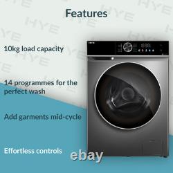 Lave-linge pose libre HYE Premium 10 kg avec écran tactile LED graphite