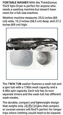 Machine De Lavage Portable Tg23 Twin Tub Machine Pense Gizmos