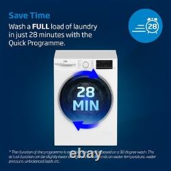 Machine à laver Beko 8 kg EnergySpin, lavage rapide de 28' et anti-allergie