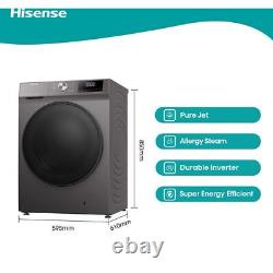 Machine à laver Hisense WFQA1014EVJMT 10 kg 1400 tr / min Classe A Titane 1400 tr / min