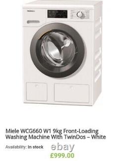 Machine à laver Miele WCG660 WCS 9 kg 1400 tr/min blanc reconditionné