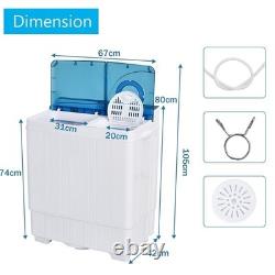 Machine à laver à double cuve portable 6,5 kg - Bleu