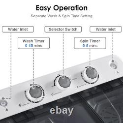 Machine à laver à double cuve portable avec lave-linge de 4,5 kg et sèche-linge de 1,5 kg