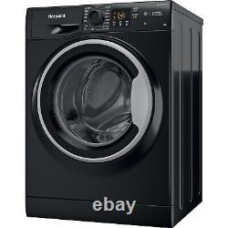 Machine à laver indépendante Hotpoint 8kg 1400tr/min en noir NSWM845CBSUKN