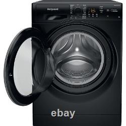 Machine à laver indépendante Hotpoint 8kg 1400tr/min en noir NSWM845CBSUKN