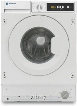 Machine à laver intégrée White Knight BIWM148 avec capacité de 8 kg et essorage de 1400 tours/minute en blanc HW180285