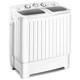Machine &agrave; Laver Portable &agrave; Double Cuve 8 Kg Avec Essoreuse Et Tuyau De Vidange, Gris