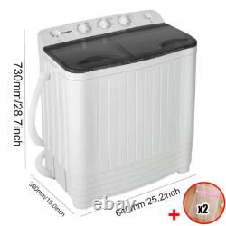 Machine à laver portable à double cuve de 8,5 kg, compact mini lave-linge essoreuse