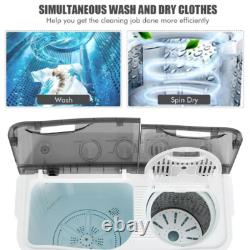 Machine à laver portable à double cuve de 8,5 kg, compact mini lave-linge essoreuse