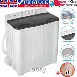 Machine à laver portable à double cuve de 8,5 kg, lave-linge compact mini, essoreuse.