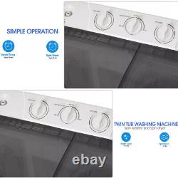 Machine à laver portable à double cuve de 8,5 kg, lave-linge compact mini, essoreuse.