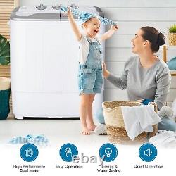 Machine à laver portable à double cuve pour blanchisserie, laveuse de 3,6 kg + sécheuse de 2 kg.