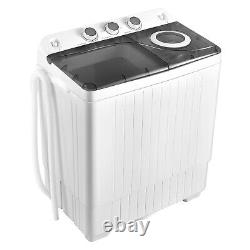 Machine à laver portable compacte avec double cuve, essoreuse et pompe de vidange intégrée