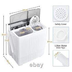 Machine à laver portable compacte de 7,5 kg, mini machine à laver à double cuve pour la lessive avec essoreuse.