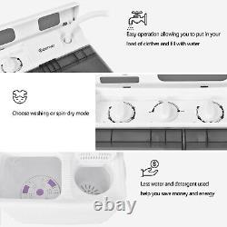 Machine à laver portable semi-automatique à double cuve 6,5 kg laveuse + 2 kg sécheuse gris